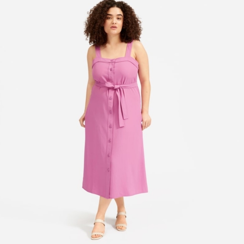 EVERLANE Purple Japanese GoWeave Picnic Midi Dress